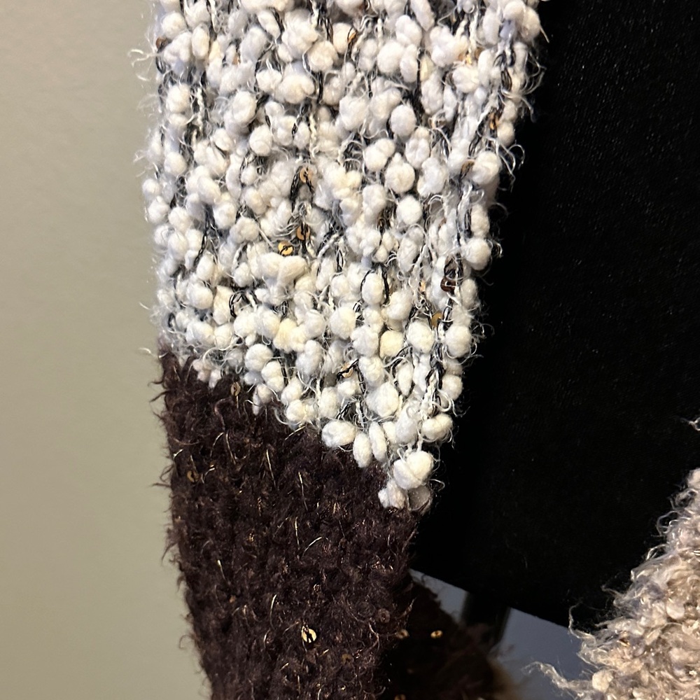 Sonoma Ivory and Chocolate Brown Multi Colors Infinity Knit Scarf - Picture 10 of 10